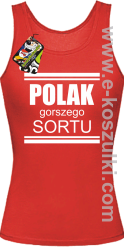 POLAK gorszego sortu - bezrękawnik męski top damski  czerwony