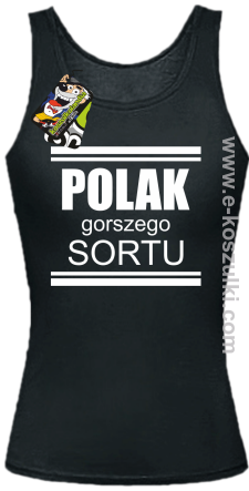 POLAK gorszego sortu - bezrękawnik męski top damski czarny