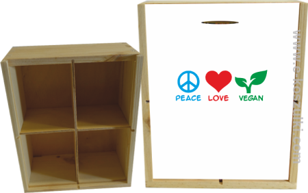 Peace Love Vegan - skrzynka ozdobna 