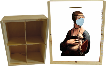 Dama z Gronostajem w okresie pandemii koronawirusa - skrzynka ozdobna z przegródkami 