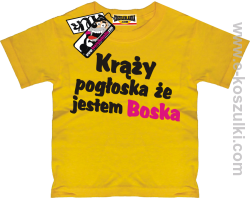 Krąży pogłoska, że jestem boska koszulka dziecięca -  żółty
