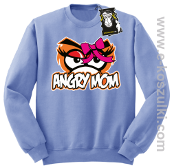 Angry mom - zabawna bluza dla mamy bez kaptura błękitna