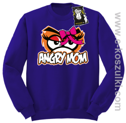 Angry mom - zabawna bluza dla mamy bez kaptura fioletowa