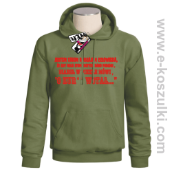 Diabeł w piekle mówi... - bluza męska z kapturem - khaki