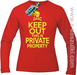 Keep Out this is private property - longsleeve męski - czerwony