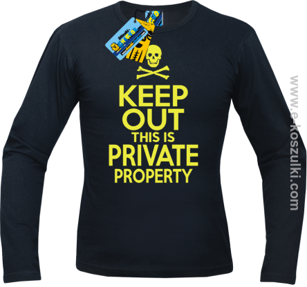 Keep Out this is private property - longsleeve męski - czarny