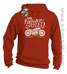 Motor I was born power styled - bluza z kapturem pomarańczowa