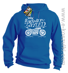 Motor I was born power styled - bluza z kapturem niebieska