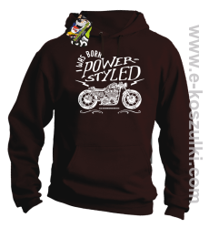 Motor I was born power styled - bluza z kapturem brązowa