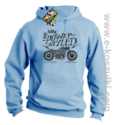Motor I was born power styled - bluza z kapturem błękitna