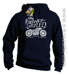 Motor I was born power styled - bluza z kapturem granatowa