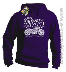 Motor I was born power styled - bluza z kapturem fioletowa