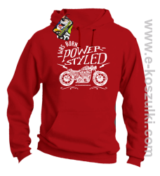 Motor I was born power styled - bluza z kapturem czerwona