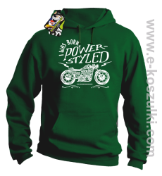 Motor I was born power styled - bluza z kapturem zielona