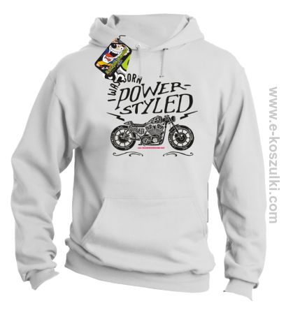 Motor I was born power styled - bluza z kapturem biała