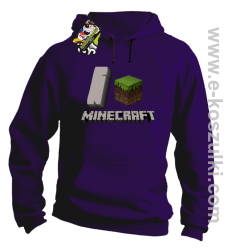 I love Minecraft - bluza z kapturem fioletowy