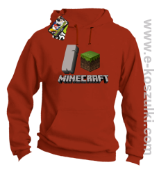 I love Minecraft - bluza z kapturem pomarańczowa