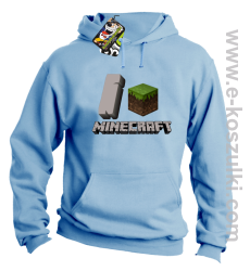 I love Minecraft - bluza z kapturem błękitny