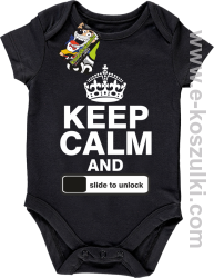 Keep calm and slide to unclock - body dziecięce czarne