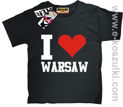 I love Warsaw koszulka dziecięca - czarny
