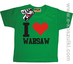 I love Warsaw koszulka dziecięca - zielony