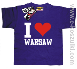 I love Warsaw koszulka dziecięca - fioletowy