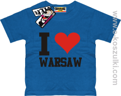 I love Warsaw koszulka dziecięca - niebieski