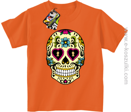 Floral Hearth Skull Design - koszulka dziecięca 