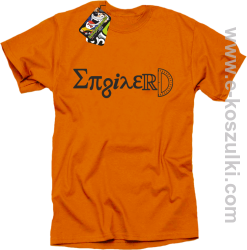 Inżynier Alfabet Grecki - koszulka męska pomarańczowa
