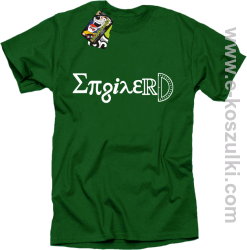 Inżynier Alfabet Grecki - koszulka męska zielona