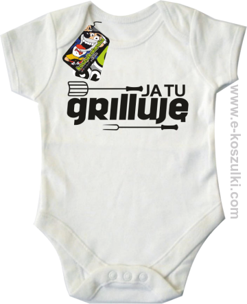 Ja tu grilluję - body dziecięce biały