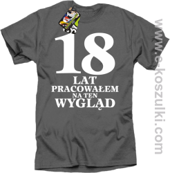 18 lat pracowałem na ten wygląd - koszulka męska szary