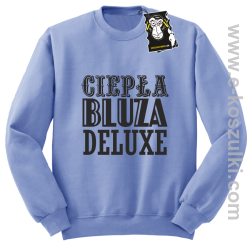 ciepła bluza deluxe- bluzy z nadrukiem-  błękitny