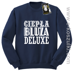 ciepła bluza deluxe- bluzy z nadrukiem-  granatowy