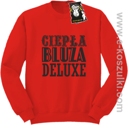 ciepła bluza deluxe- bluzy z nadrukiem-  czerwony