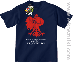 W życiu są chwile o których warto zapomnieć POLSKA - t-shirt dziecięcy granatowy