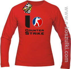 I love counter strike - longsleeve czerwony