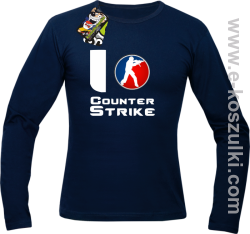 I love counter strike - longsleeve granatowy