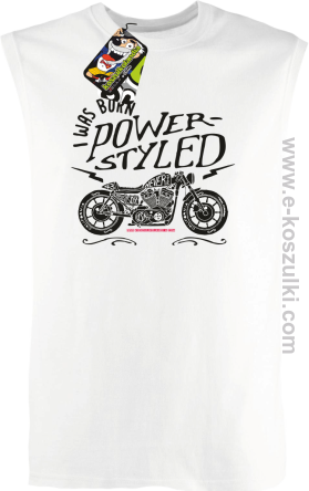 Motor I was born power styled - bezrękawnik męski biały
