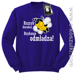 Bzyyyk doradza bzykanie odmładza!- śmieszna bluza z nadrukiem - fioletowy