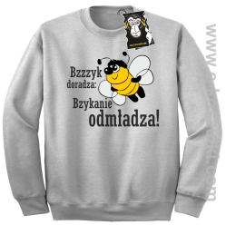 Bzyyyk doradza bzykanie odmładza!- śmieszna bluza z nadrukiem -melanż