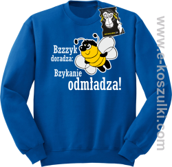 Bzyyyk doradza bzykanie odmładza!- śmieszna bluza z nadrukiem - niebieski