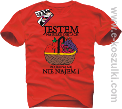 Jestem na kilku dietach - koszulka męska - czerwony