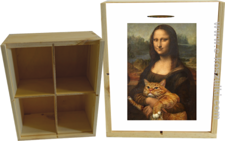 Mona Lisa z kotem - skrzynka ozdobna 