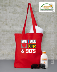 We All love 80s & 90s - Eco torba czerwona