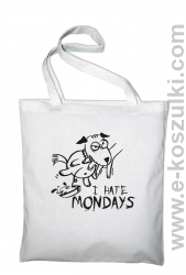 I hate mondays - torba bawełniana biały