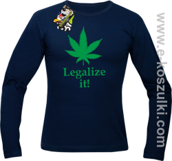 Legalize it gandzia ganja - longsleeve męski granatowy
