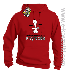 Hurra piątecek - bluza z kapturem czerwony