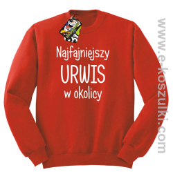 Najfajniejszy urwis w okolicy - bluza bez kaptura czerwona