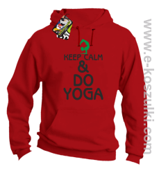 Keep Calm & DO YOGA - bluza z  kapturem czerwony